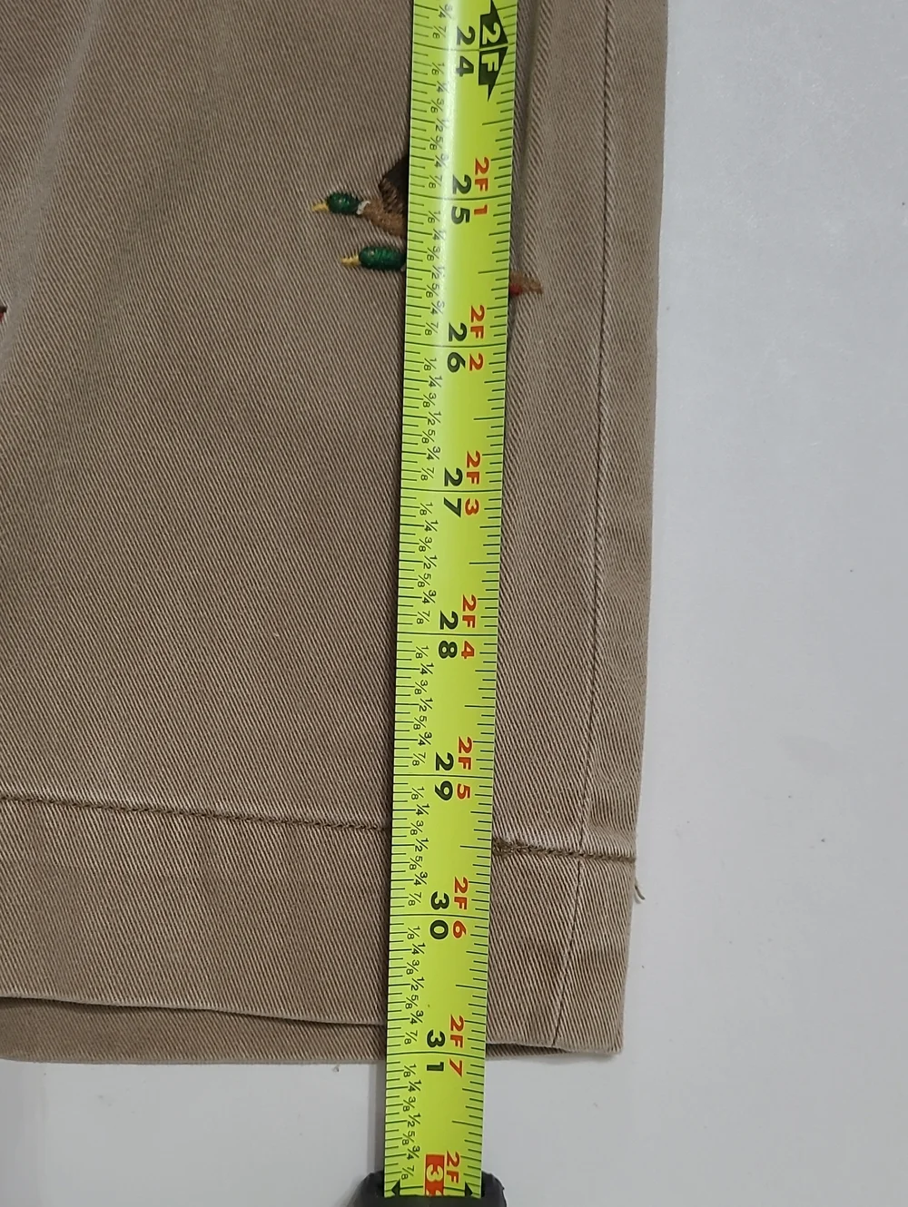 Polo by Ralph Lauren Khaki Straight Fit with Embroidered Mallard Ducks 33 waist
